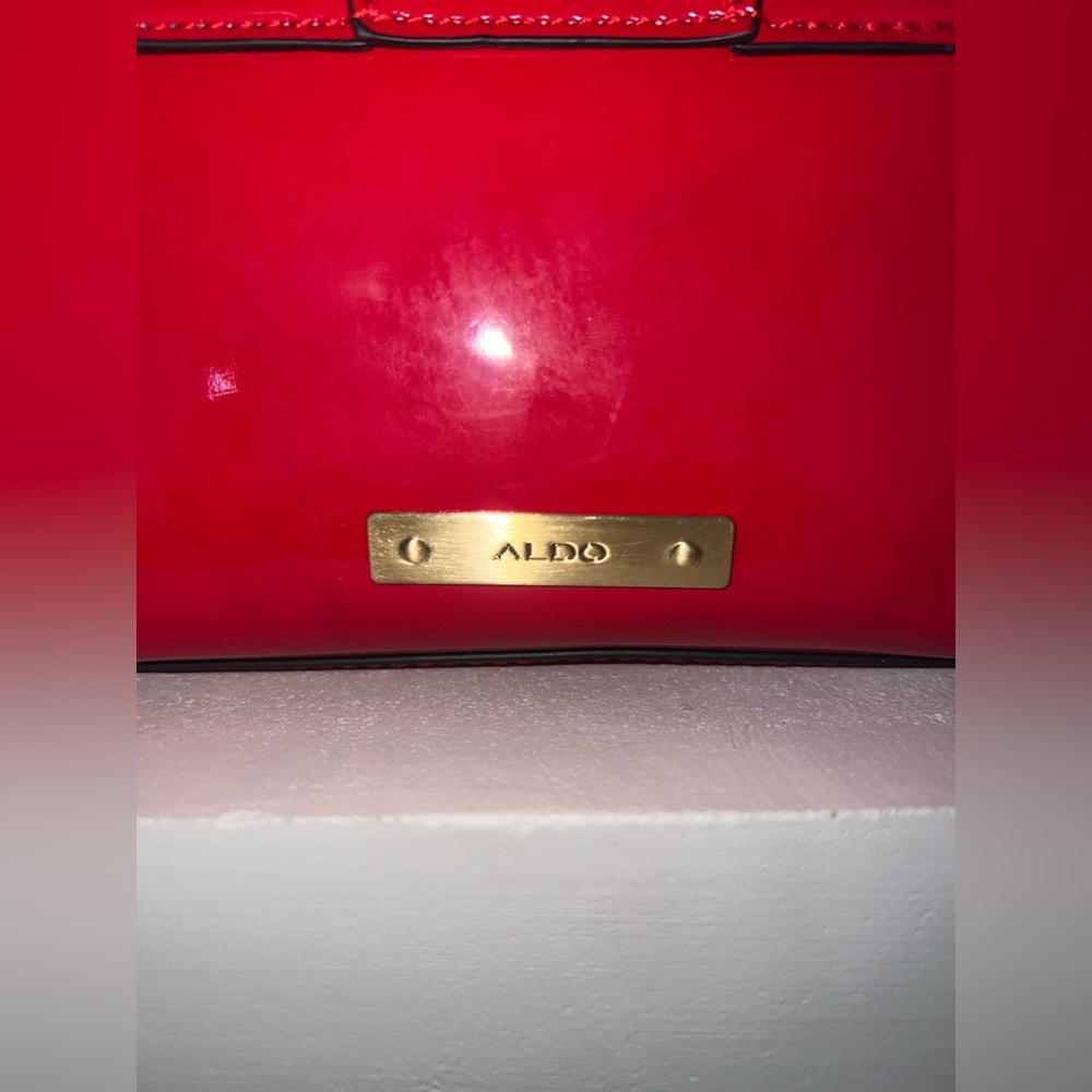 Aldo Red Patent Mini Top-Handle Bag - Picture 5 of 6